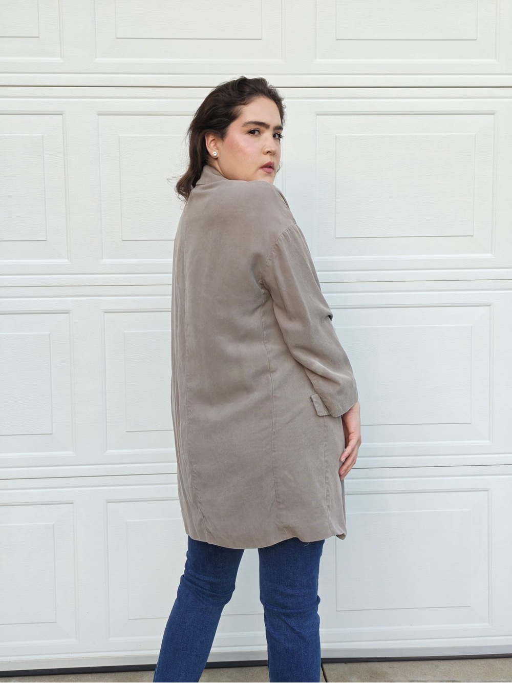 Zara Grey Oversized Double Breasted Blazer - Picture 4 of 8